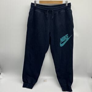 Nike Sweatpants Fleece Joggers Men’s Size L Swoosh Relaxed NAVY BLUE